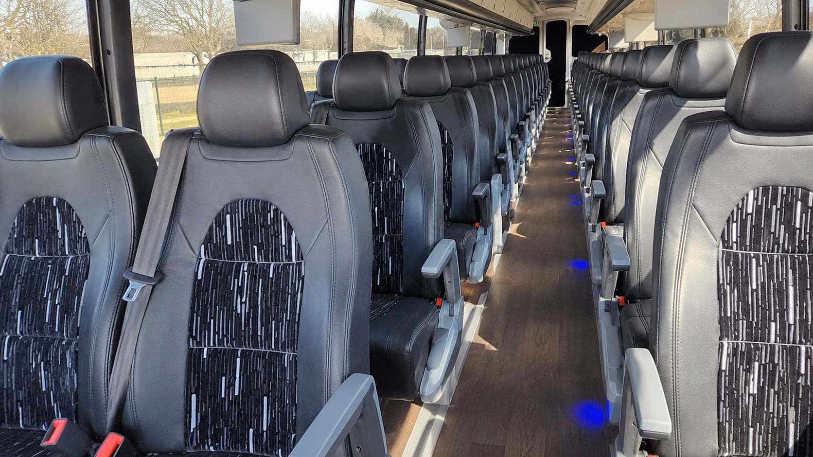 56 passenger charter bus inside
